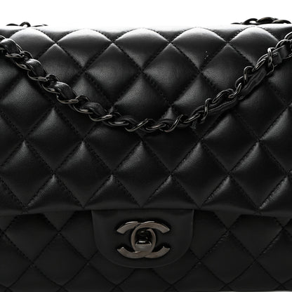 Chanel Lambskin Quilted Medium Double Flap So Black 8 of 10