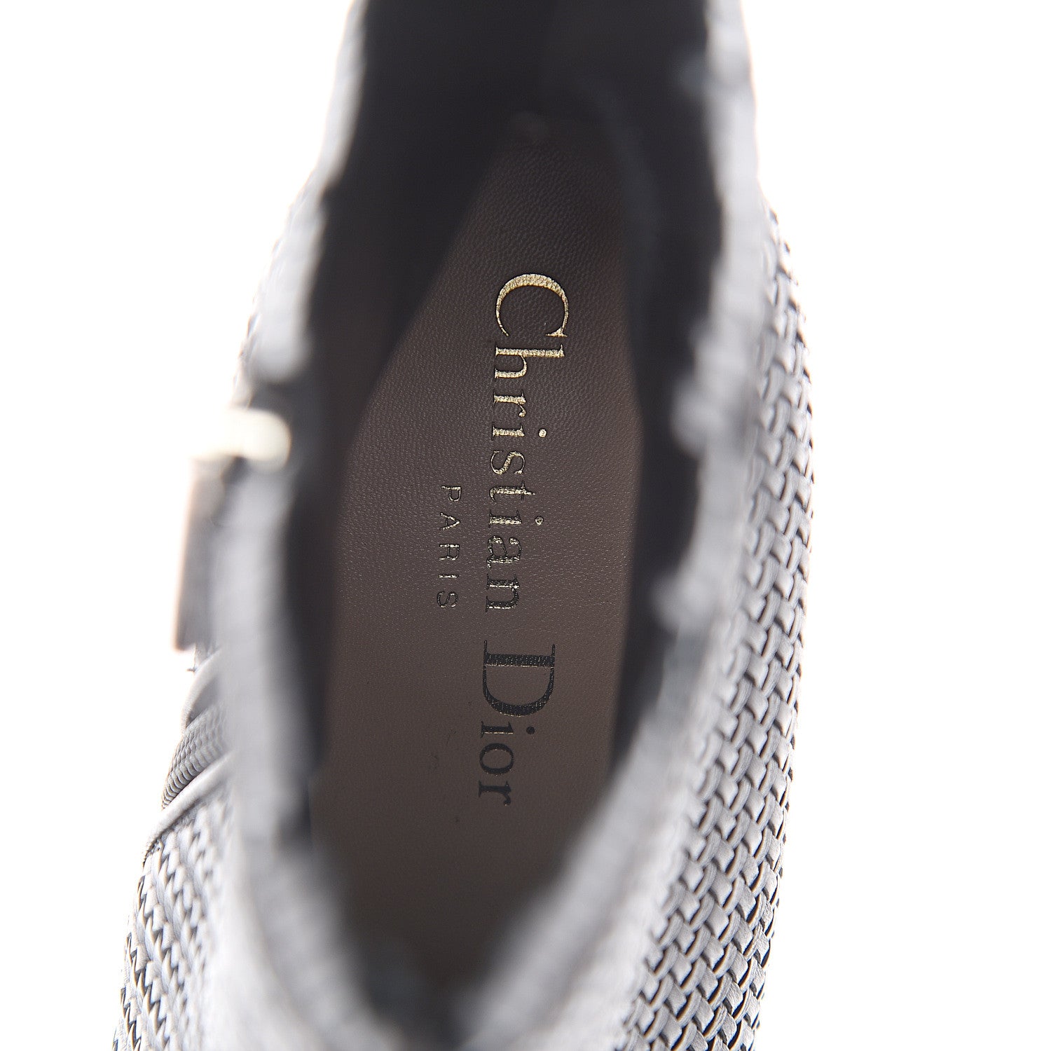 Christian Dior Lambskin Woven District Ankle Boots 37 Black 7 of 7