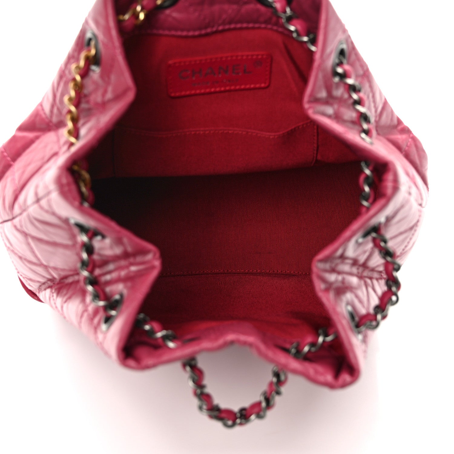 Chanel Aged Calfskin Quilted Small Gabrielle Backpack Dark Pink 5 of 9