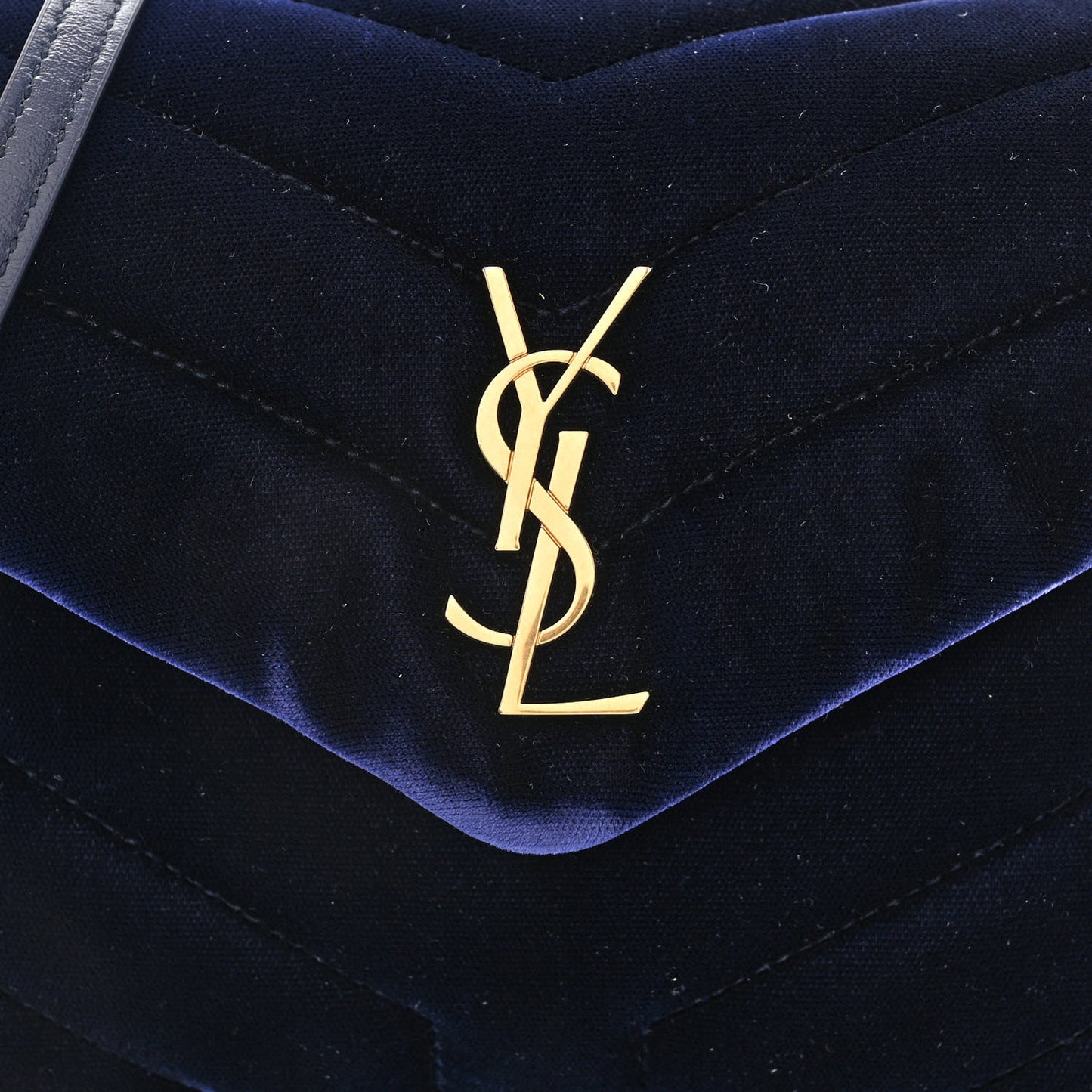 Velvet Y Quilted Monogram Toy Loulou Crossbody Bag Deep Marine