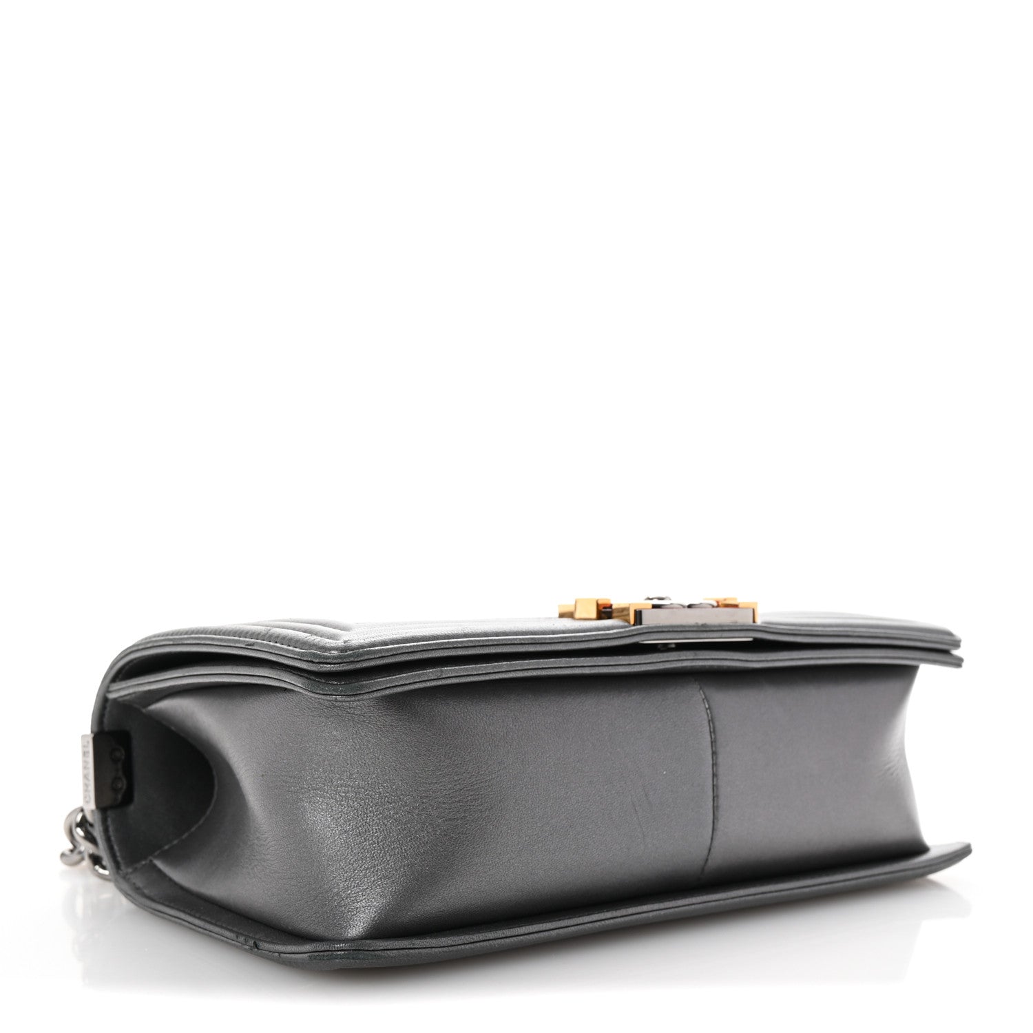 Chanel Lambskin Embossed Medium Boy Cube Flap Grey 4 of 10