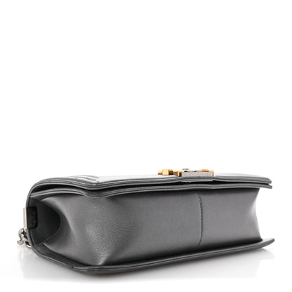 Chanel Lambskin Embossed Medium Boy Cube Flap Grey 4 of 10