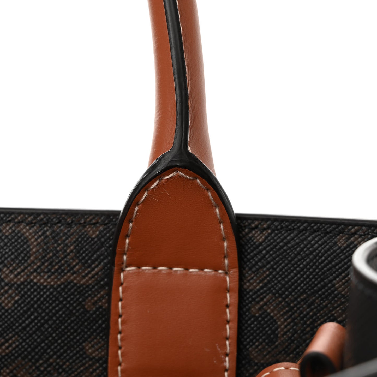 Triomphe Canvas Calfskin Small Vertical Cabas Tan