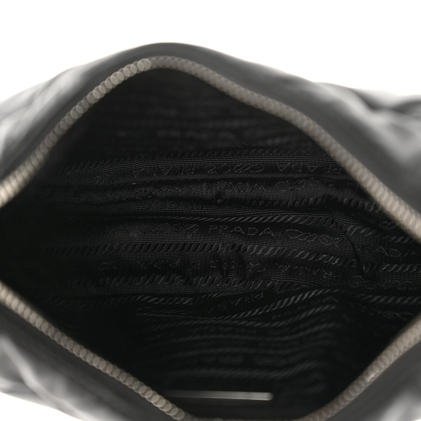 Re-Nylon Triangle Padded Patchwork Shoulder Bag Black