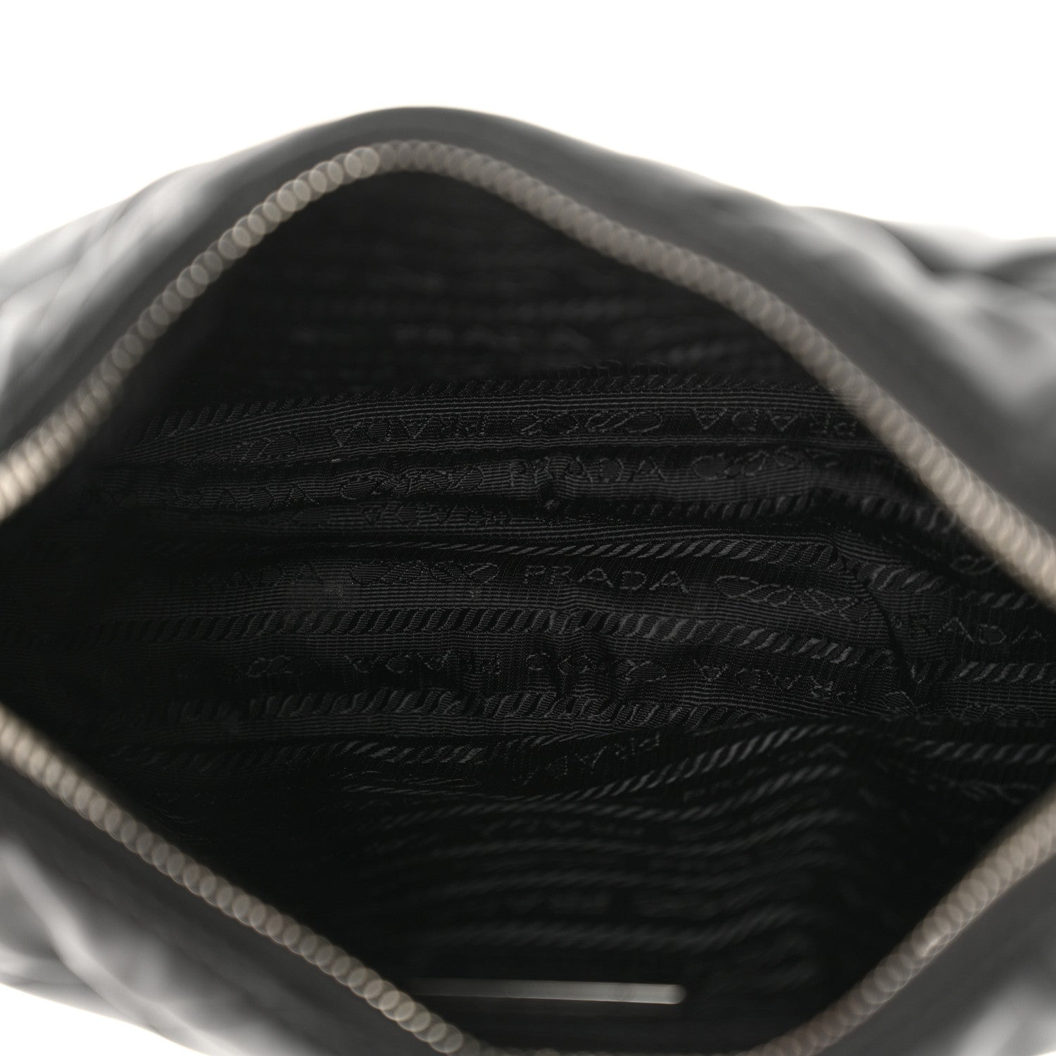 Prada Re-Nylon Triangle Padded Patchwork Shoulder Bag Black 5 of 10