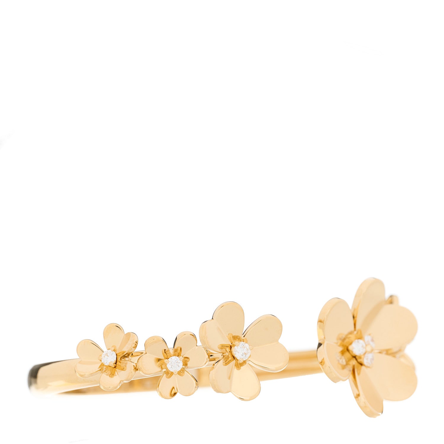 Van Cleef & Arpels 18K Yellow Gold Diamond Small Frivole 7 Flowers Bracelet M 4 of 7