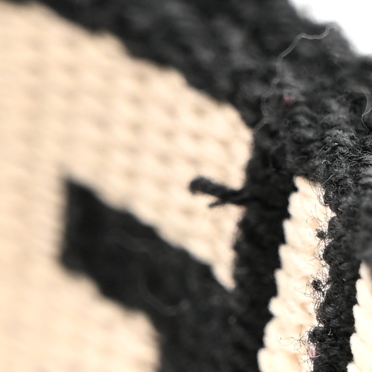 Jacquard Ribbon Vitello King FF Bi-Color Intreccio Adjustable Strap You Black White