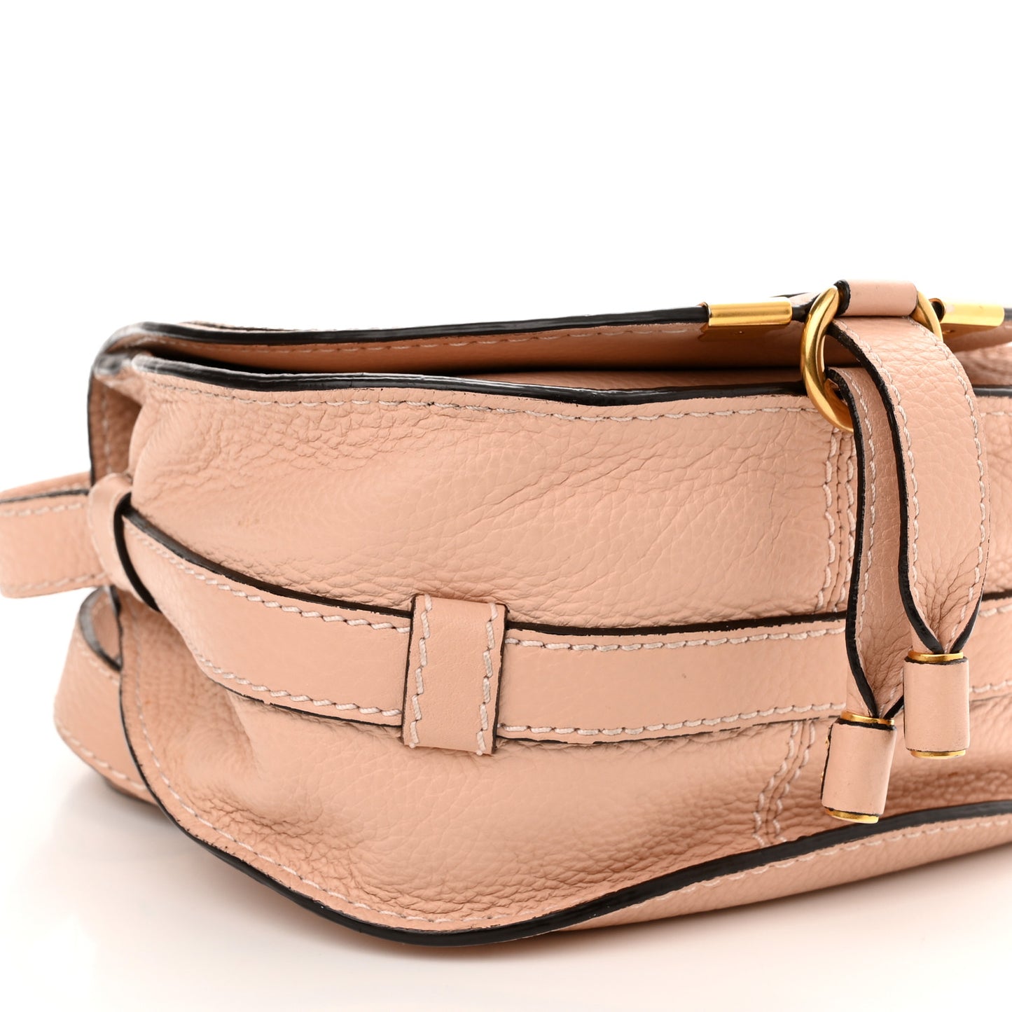 Grained Calfskin Small Marcie Saddle Bag Anemone Pink