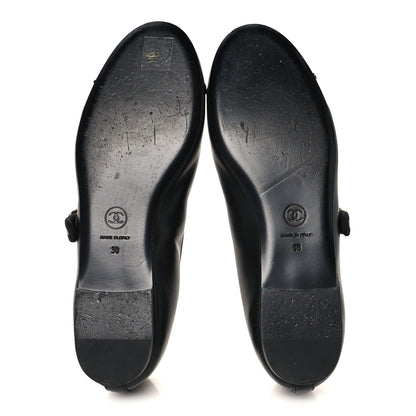 Chanel Lambskin Mary Jane Flats 38 Black 6 of 9