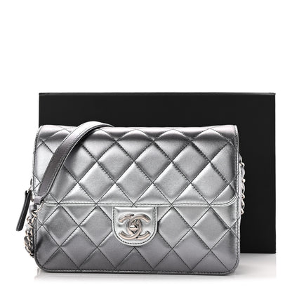 Chanel Metallic Lambskin Large Like A Wallet Flap Silver 11 of 11