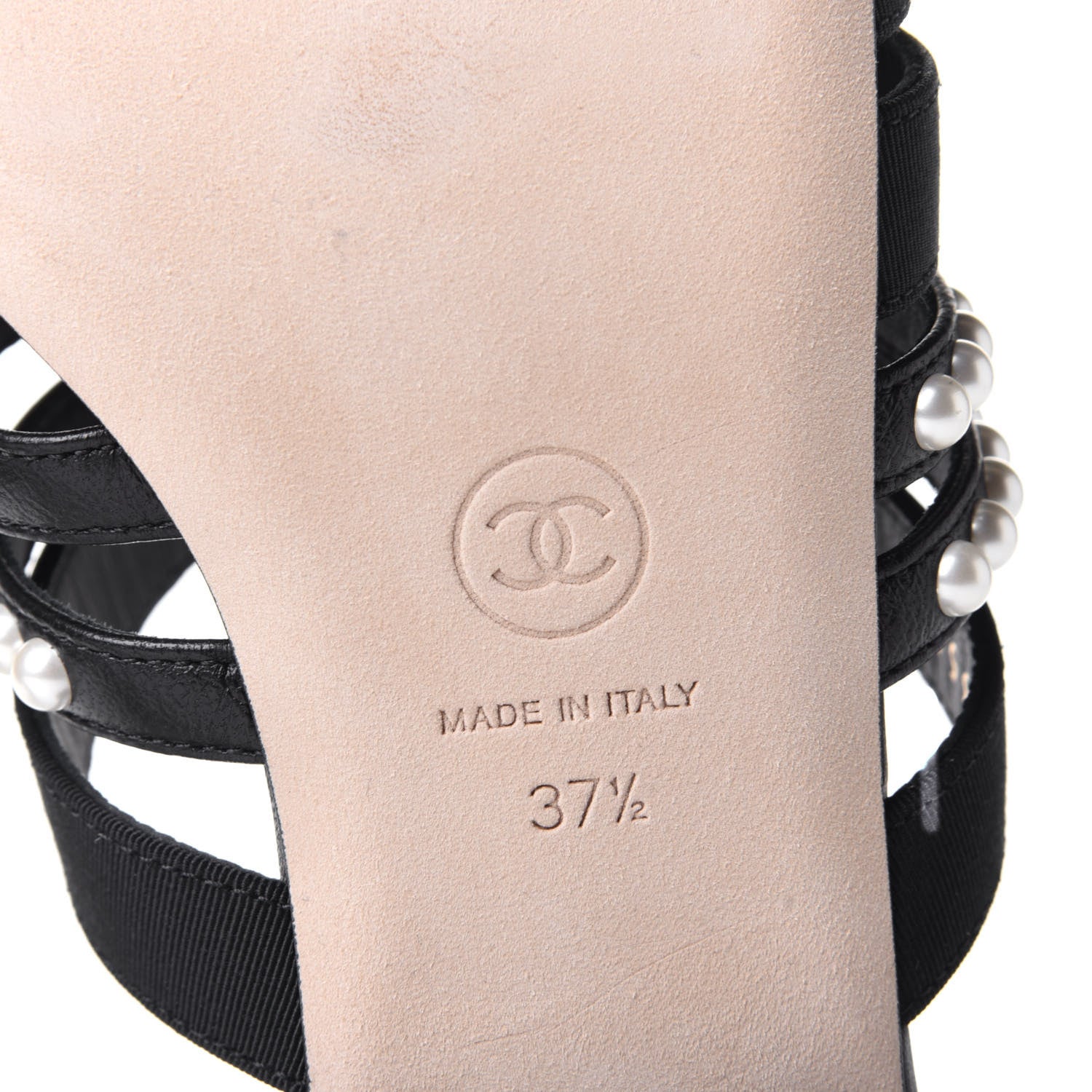 Chanel Grosgrain Pearl Mules 37.5 Black 8 of 11