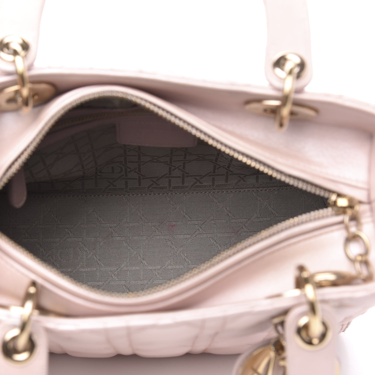 Christian Dior Pearly Lambskin Cannage Medium Lady Dior Lotus 5 of 14
