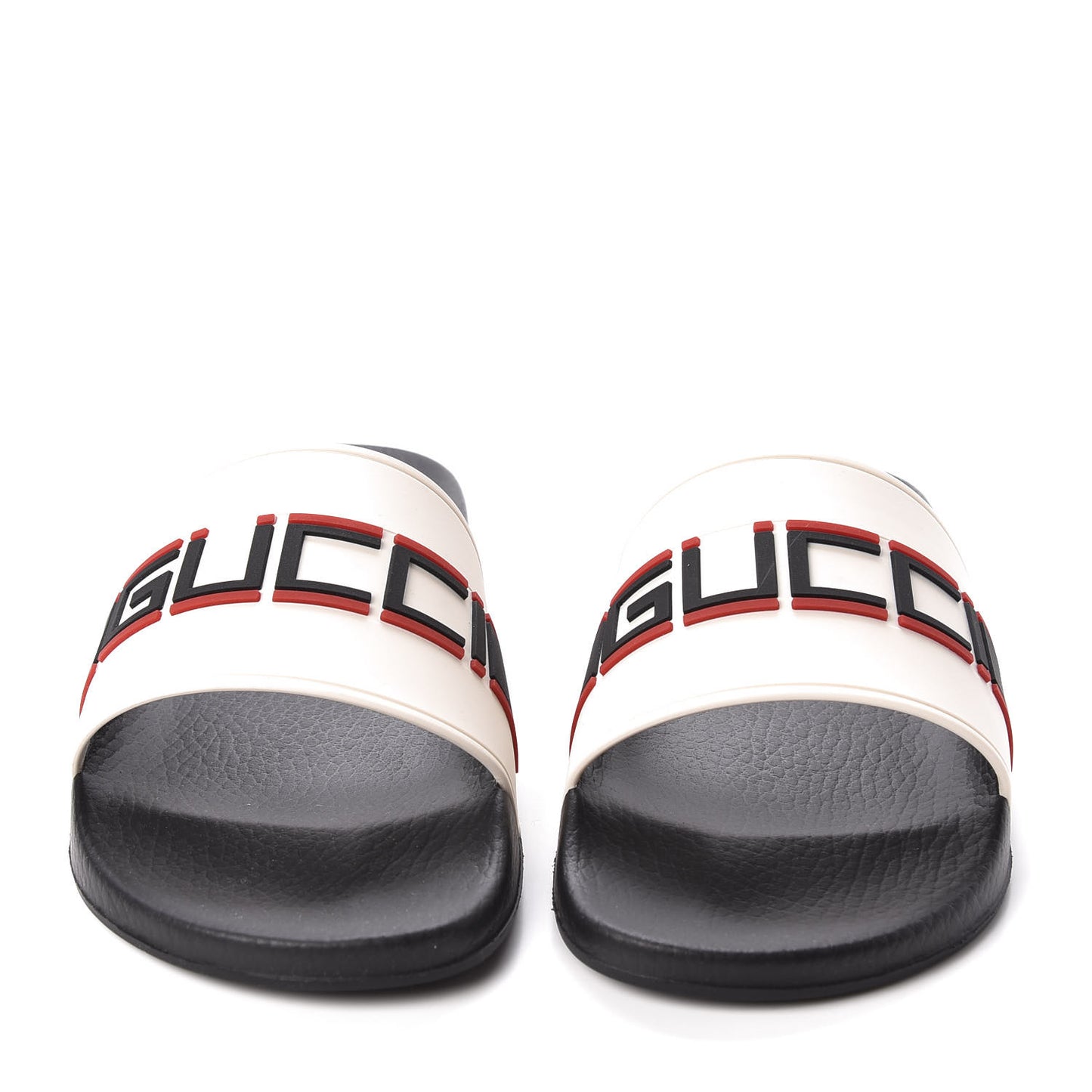 Rubber Stripe Mens Pool Slide Sandals 9 Ecru Poppy Black