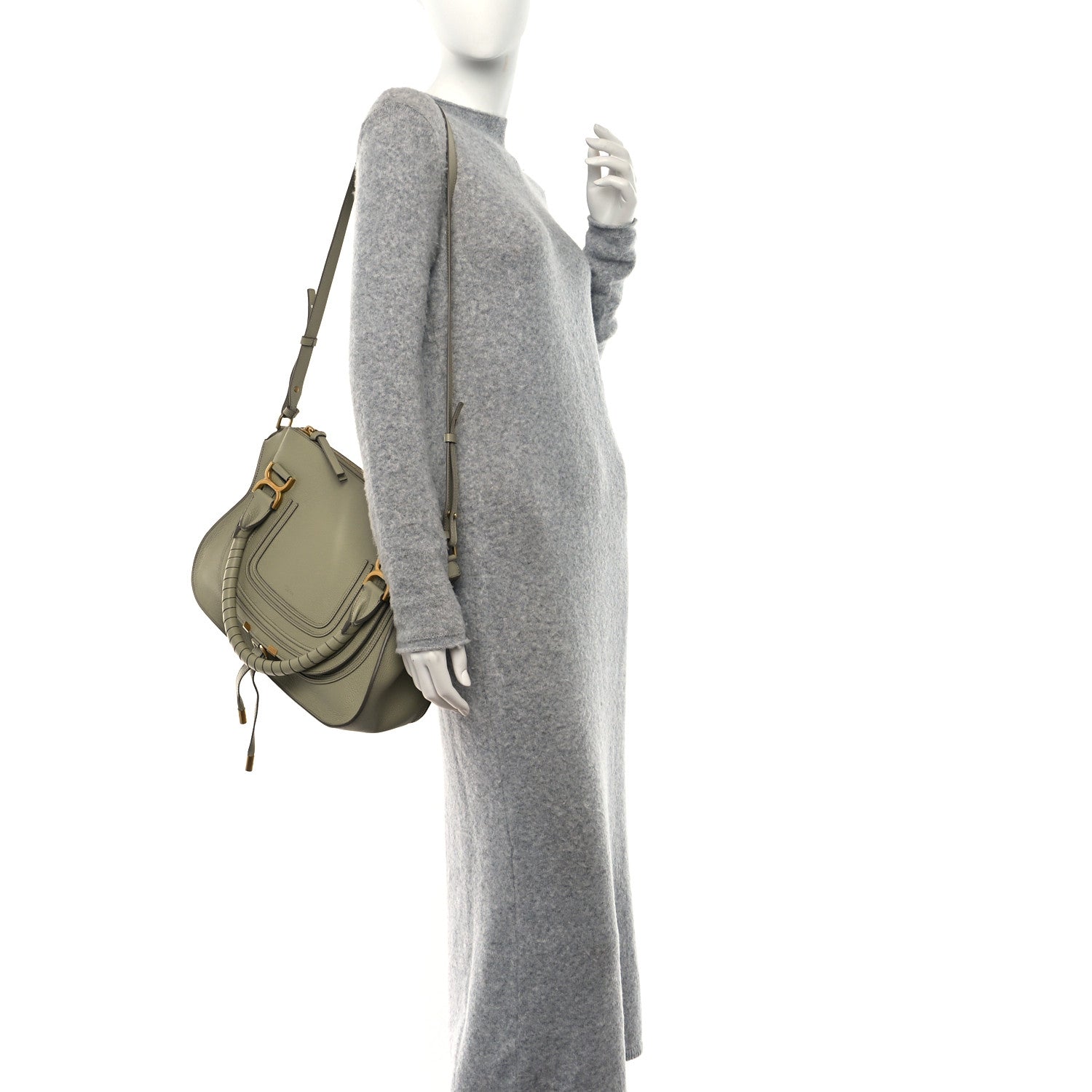 Chloe Calfskin Small Marcie Satchel Faded Green 2 of 12