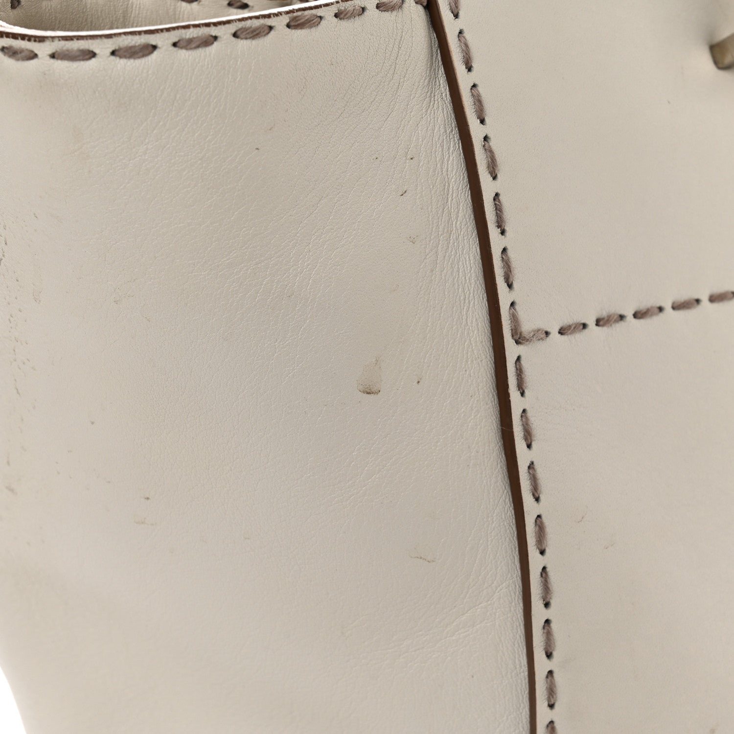 Prada City Calf Small Hand Stitched Galleria Double Zip Tote White 12 of 17