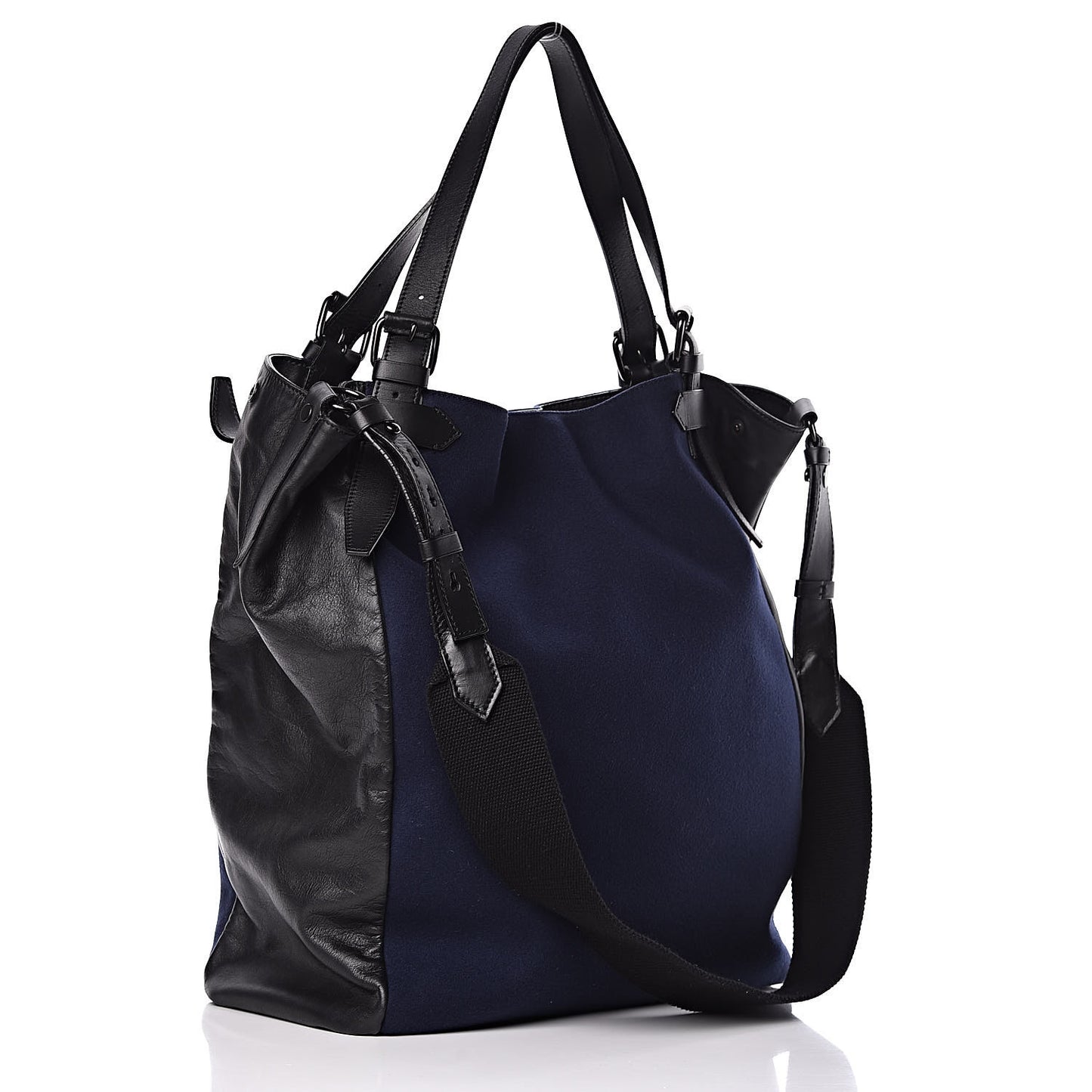Wool Tote Navy Black