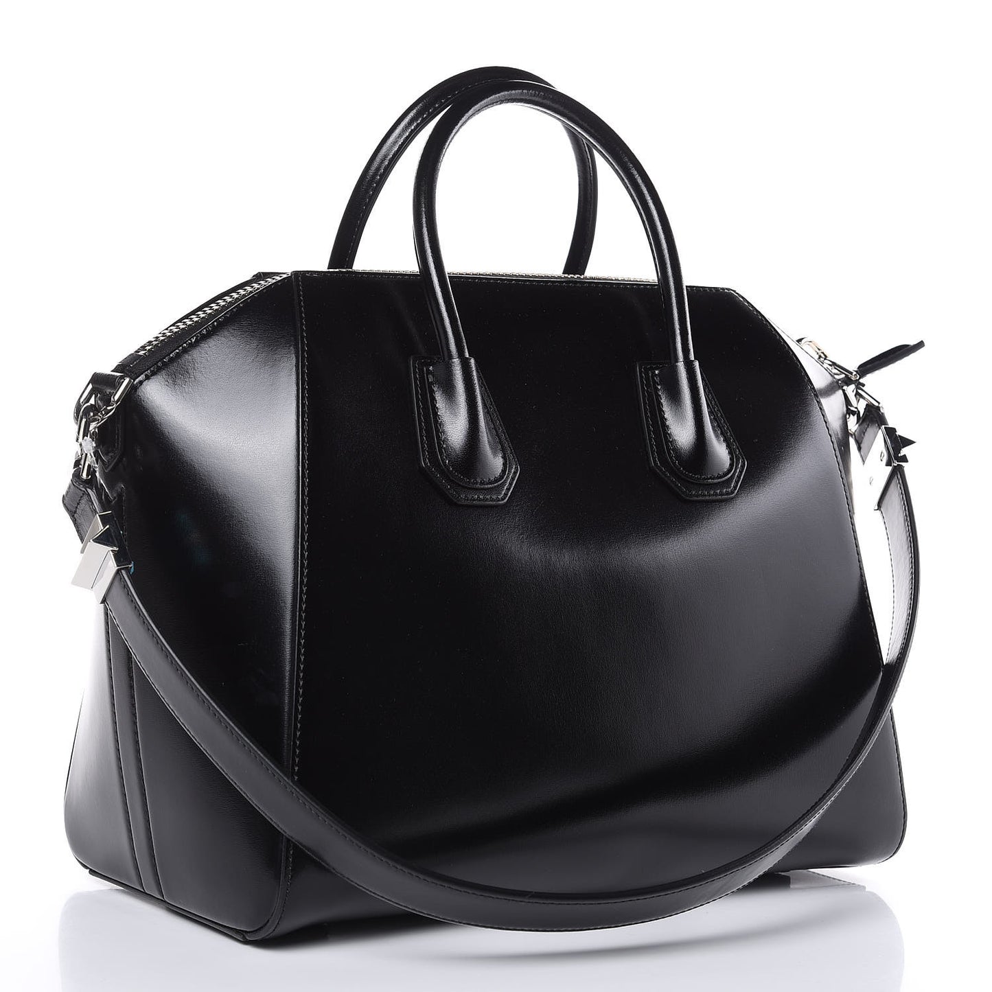 Shiny Lord Calfskin Medium Antigona Black