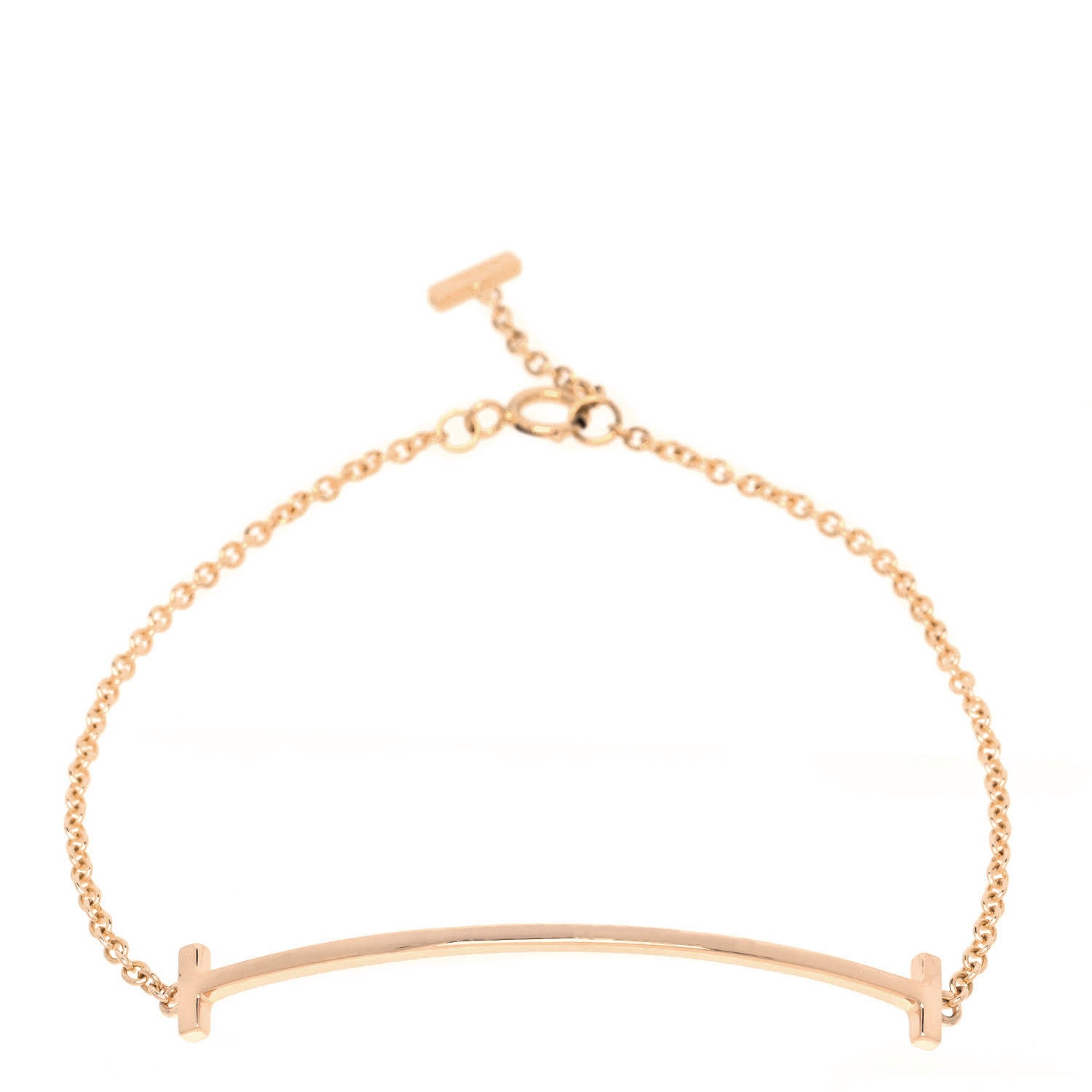 Tiffany 18K Rose Gold T Smile Bracelet 1 of 5