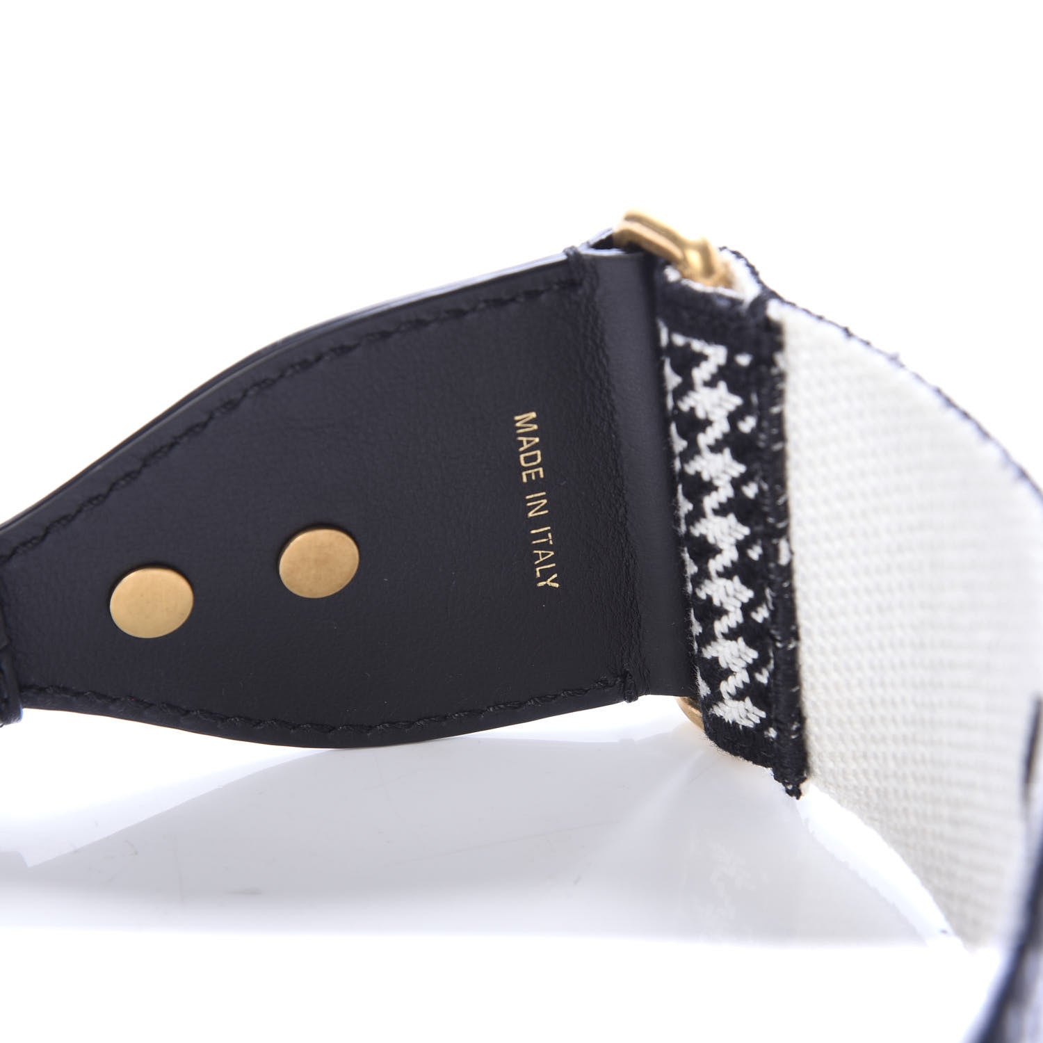 Christian Dior Canvas Houndstooth Embroidered 30 Montaigne Shoulder Strap Black White 3 of 5