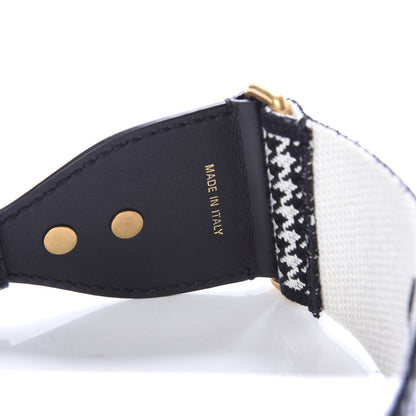 Christian Dior Canvas Houndstooth Embroidered 30 Montaigne Shoulder Strap Black White 3 of 5