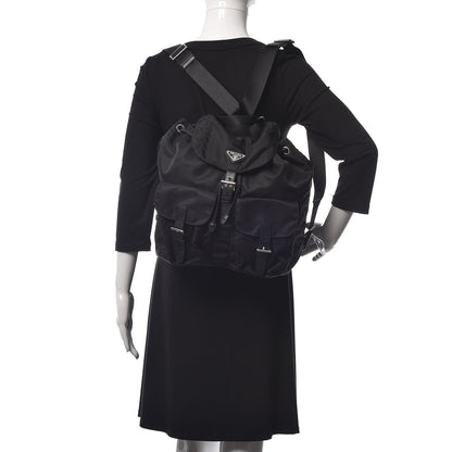 Prada Tessuto Nylon Vela Saffiano Large Backpack Black 2 of 11