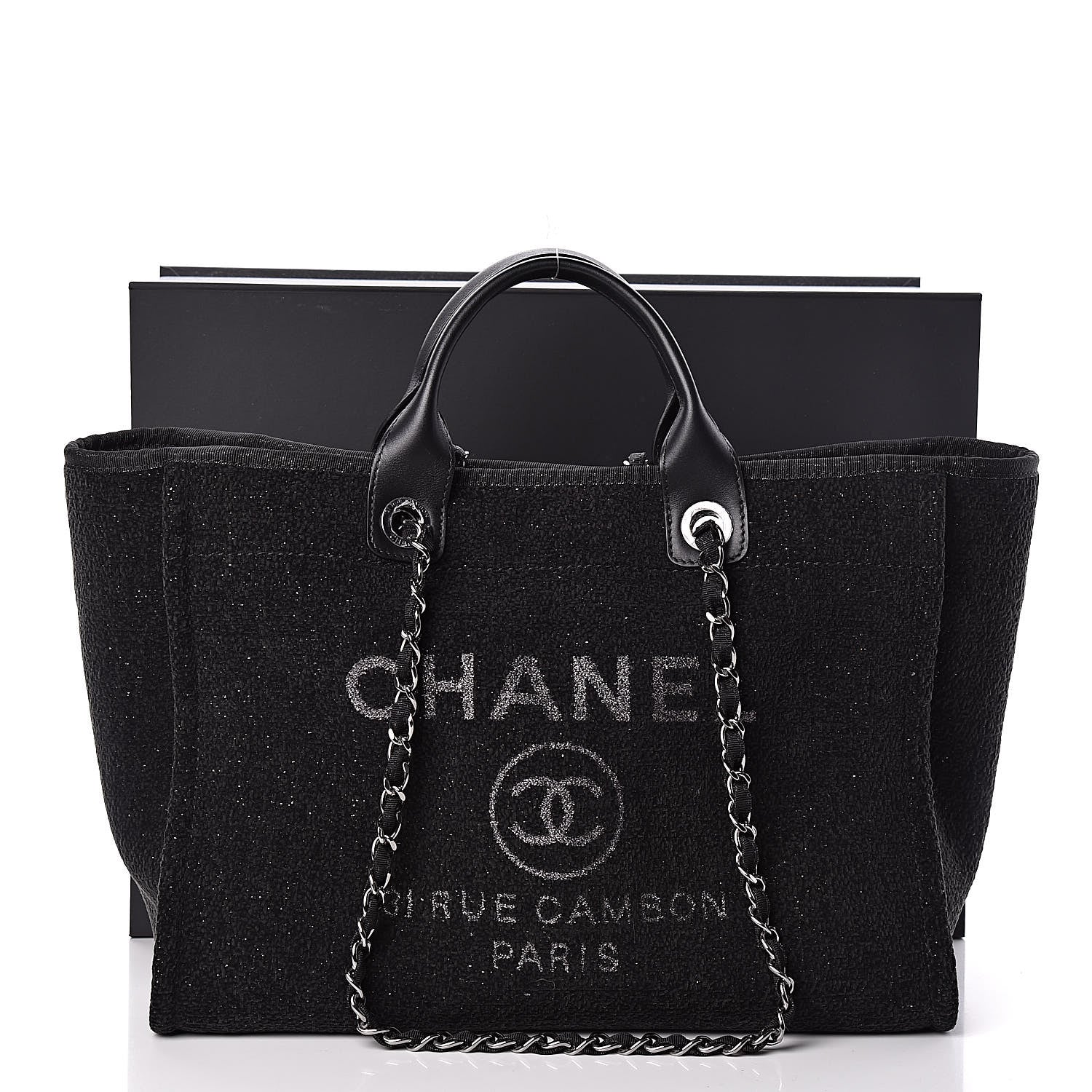 Chanel Lurex Boucle Medium Deauville Tote Black 10 of 10