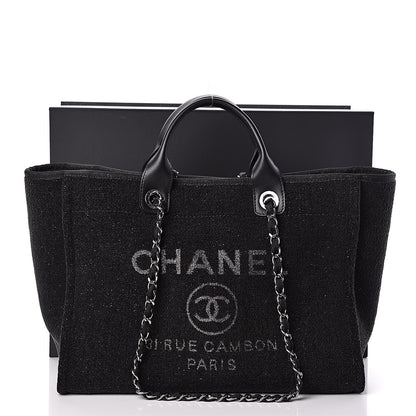 Chanel Lurex Boucle Medium Deauville Tote Black 10 of 10