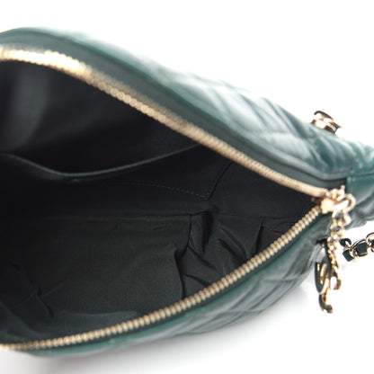 Chanel Calfskin Quilted Banane Waist Bag Fanny Pack Dark Green 5 of 12