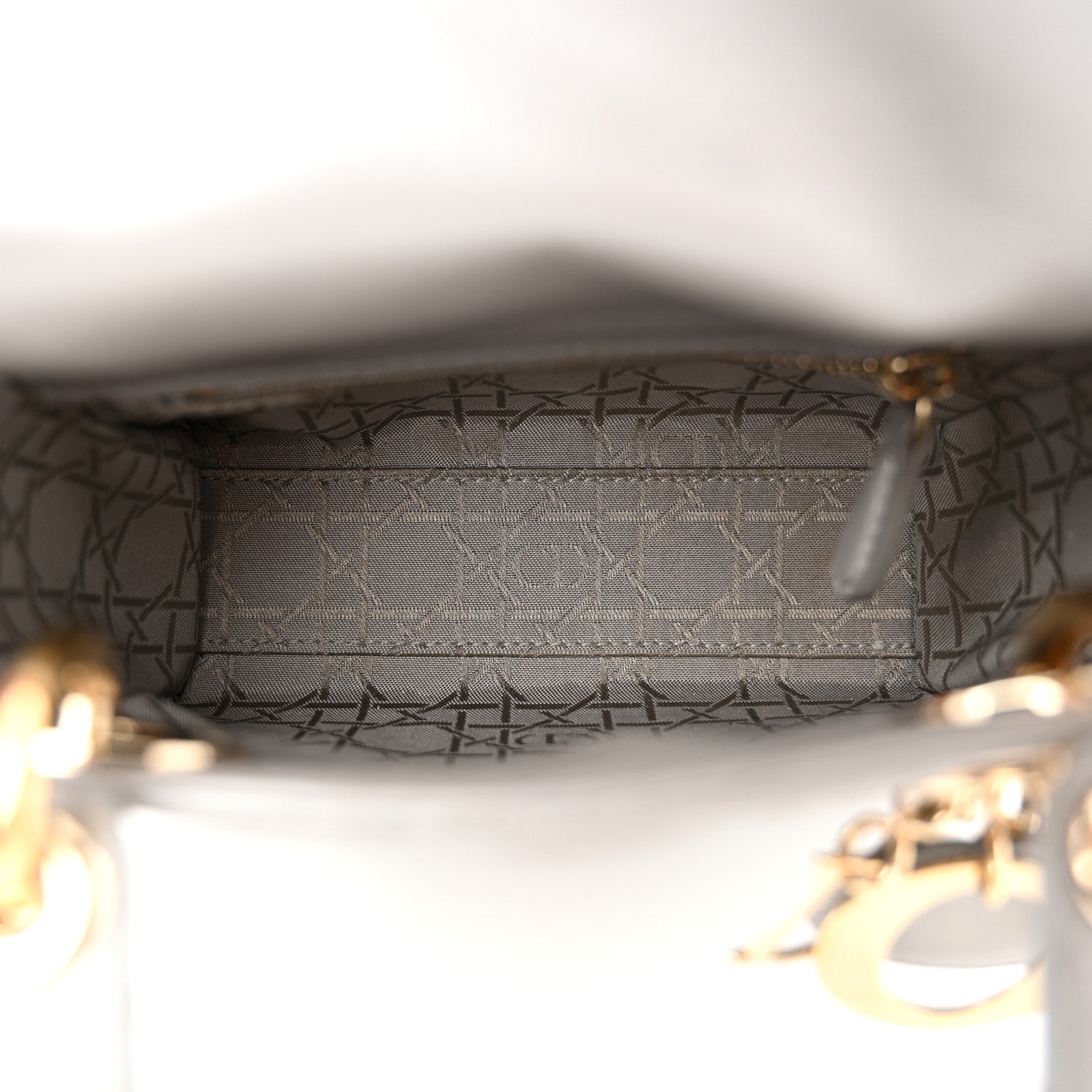 Christian Dior Metallic Lambskin Cannage Mini Lady Dior Grey 4 of 9