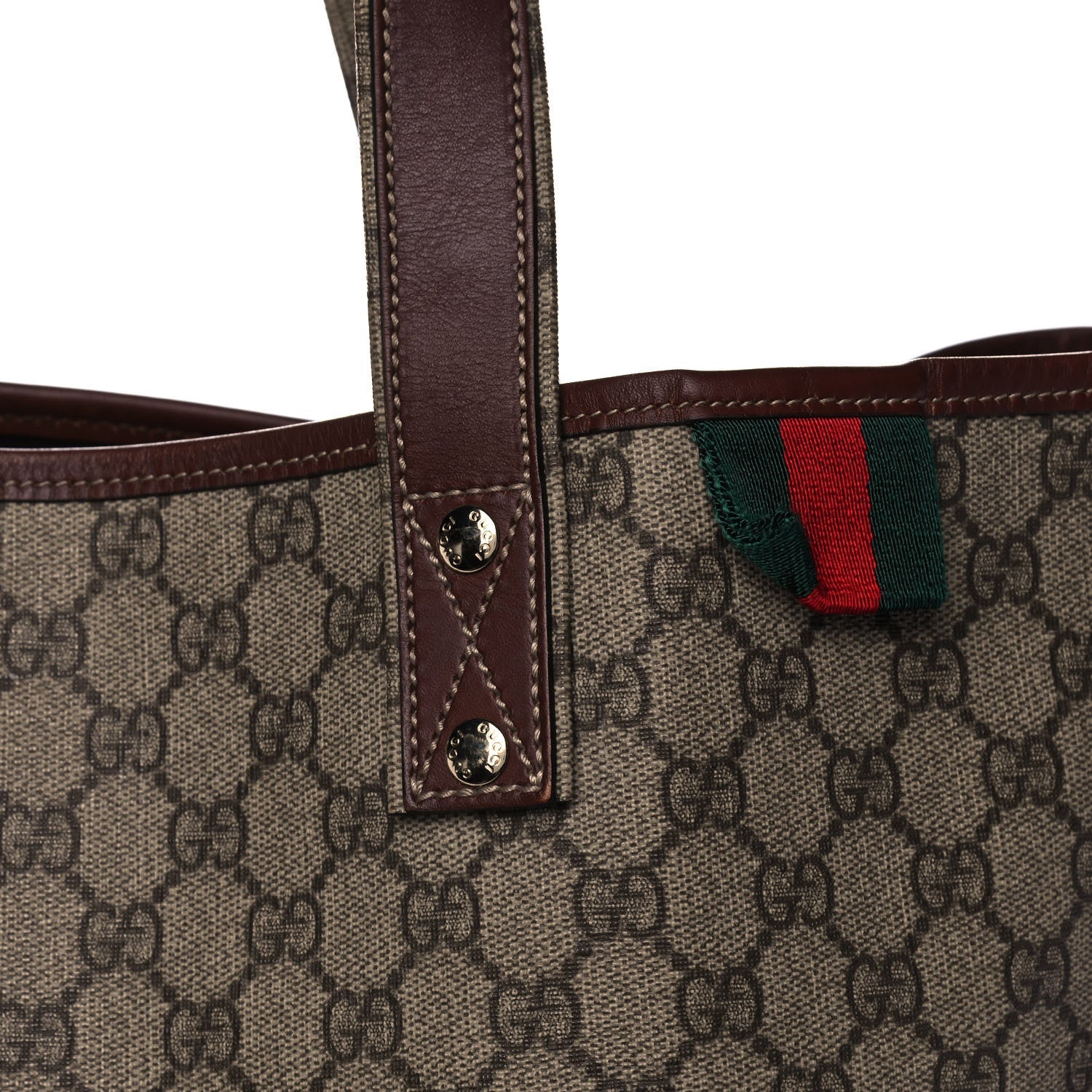 Gucci GG Plus Monogram Large Signature Web Loop Tote Brown 7 of 14