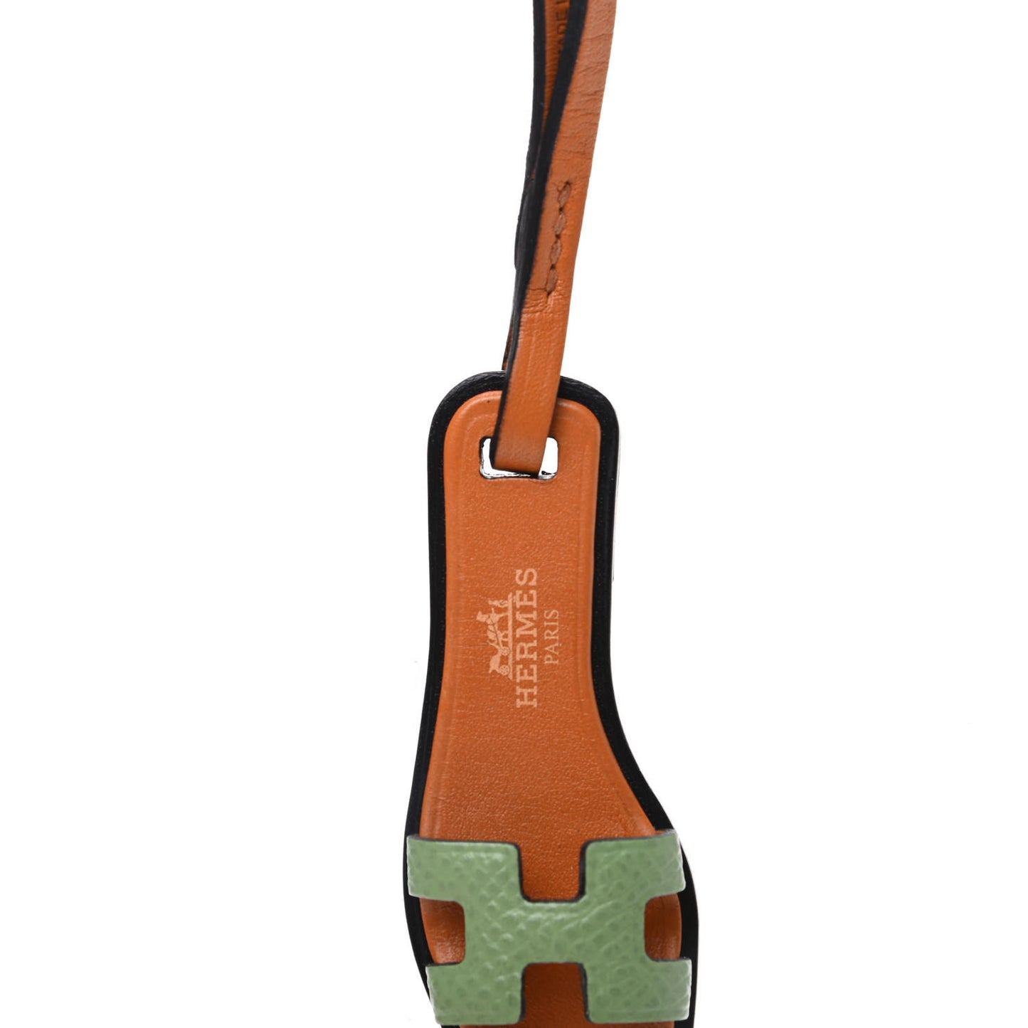 Epsom Butler Calfskin Hunter Oran Nano Bag Charm Sable Vert Criquet