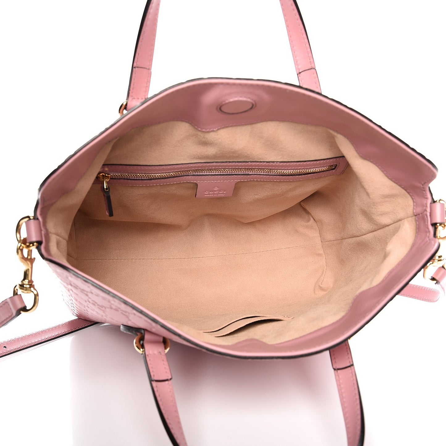 Guccissima Signature Linea A Foldover Tote Rose Baby Candy