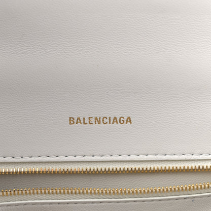 Balenciaga Calfskin Crocodile Embossed Small Hourglass Top Handle Bag White 6 of 15