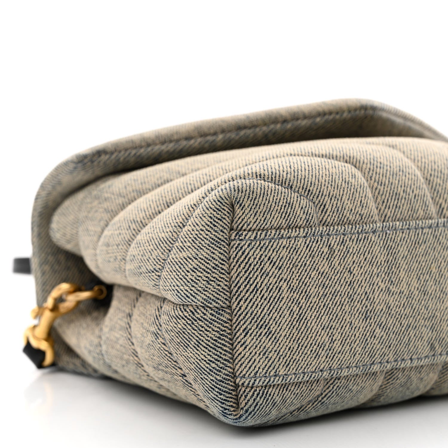 Saint Laurent Denim Y Quilted Monogram Toy Loulou Crossbody Bag Grey 9 of 11