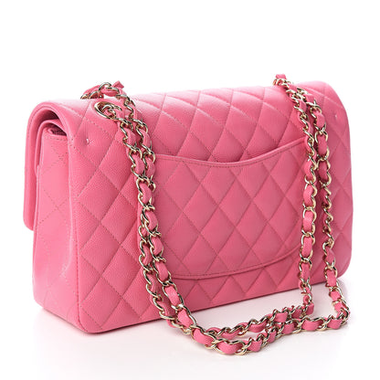 Chanel Caviar Quilted Medium Double Flap Pink 2 of 12