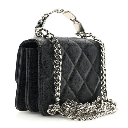 Chanel Caviar Quilted Pick Me Up Clutch With Chain Black 3 of 10