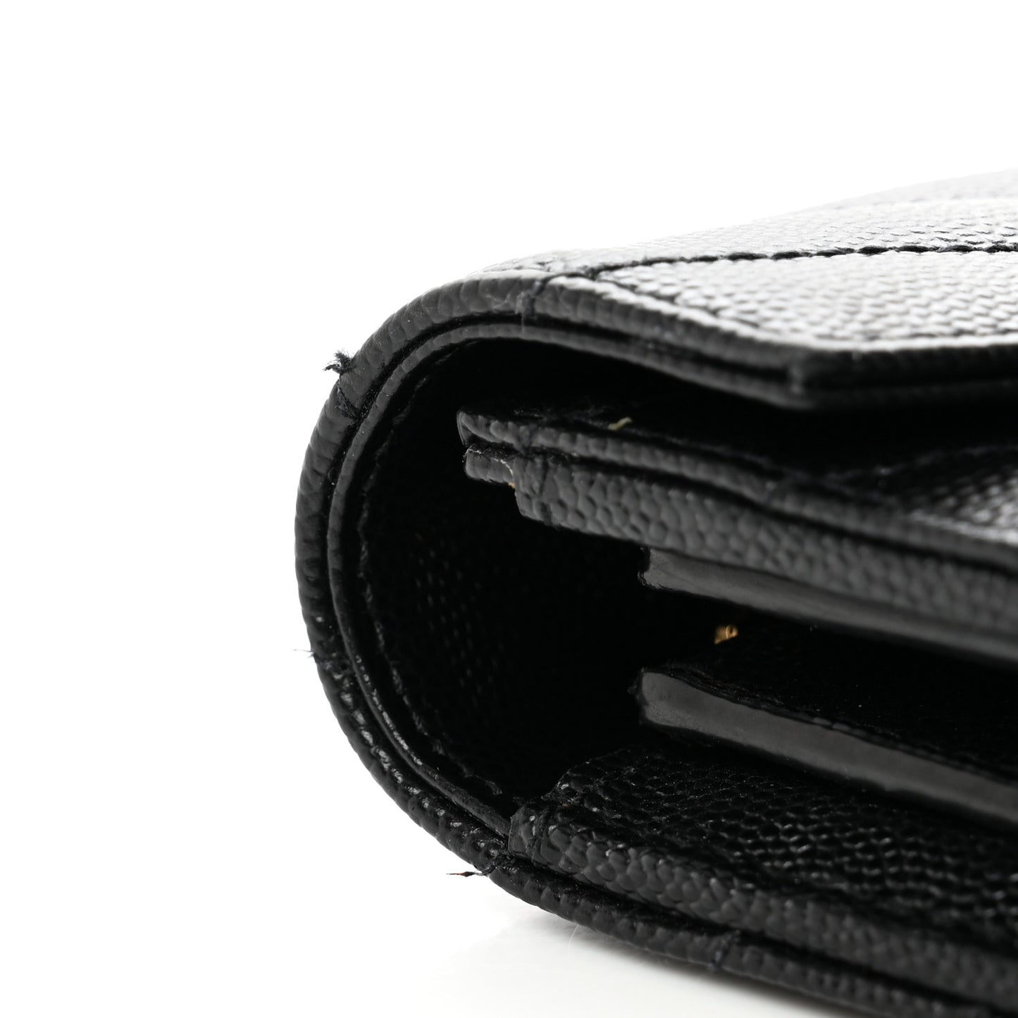 Grain De Poudre Matelasse Chevron Monogram Flap Wallet Black