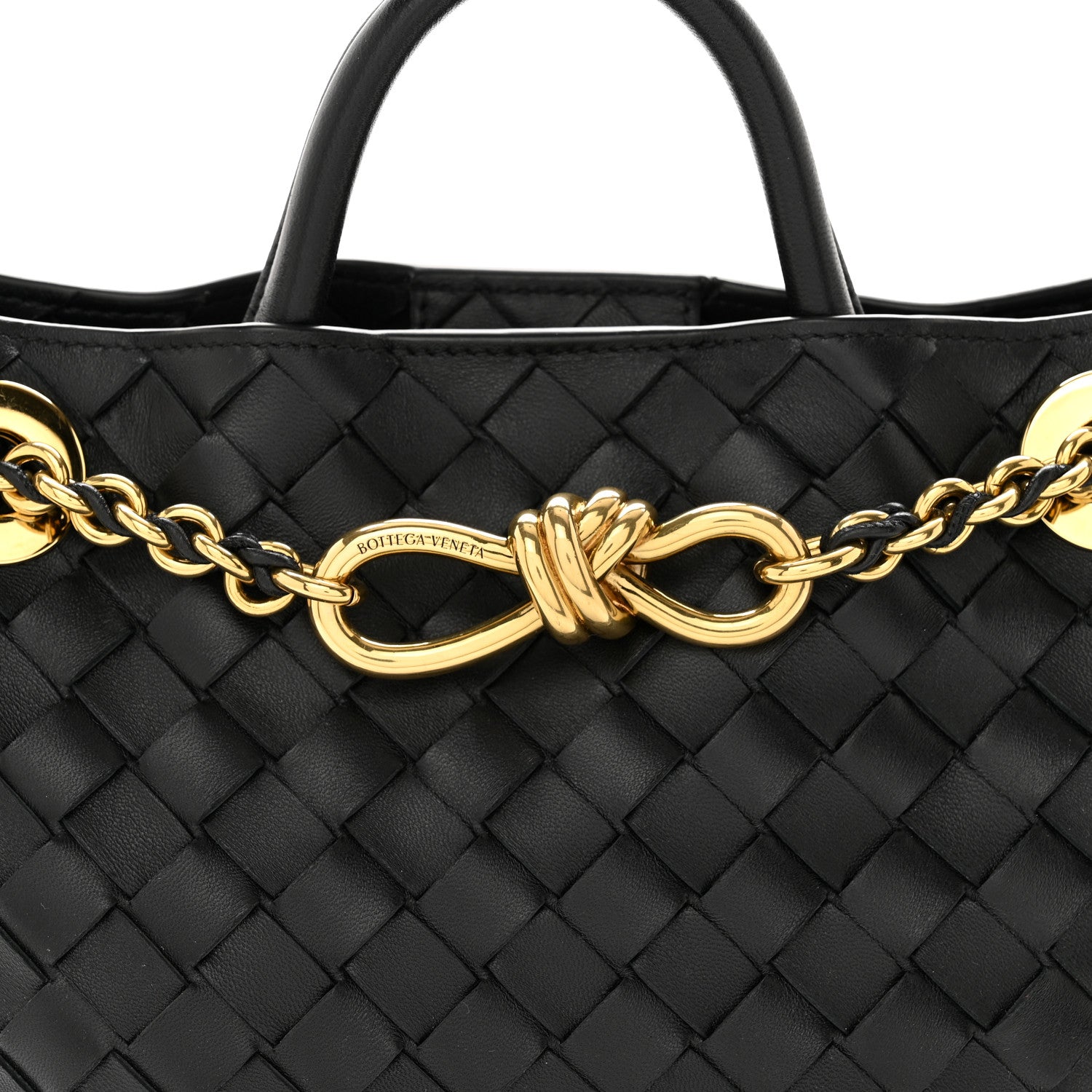 Bottega Veneta Nappa Intrecciato Small Andiamo With Chain Shoulder Bag Black 7 of 11