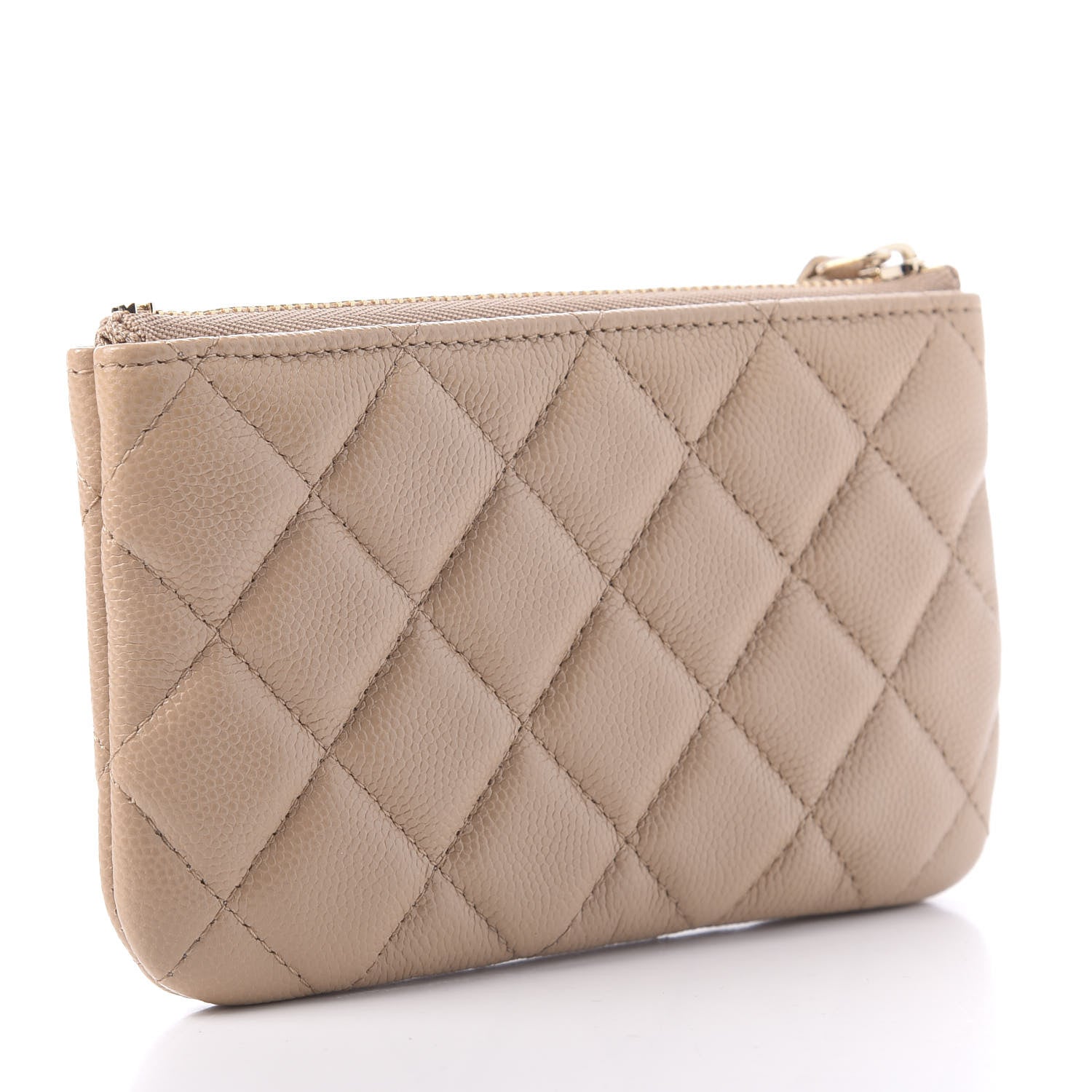 Chanel Caviar Quilted Small Cosmetic Case Beige 3 of 11