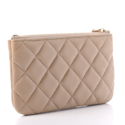 Chanel Caviar Quilted Small Cosmetic Case Beige 3 of 11