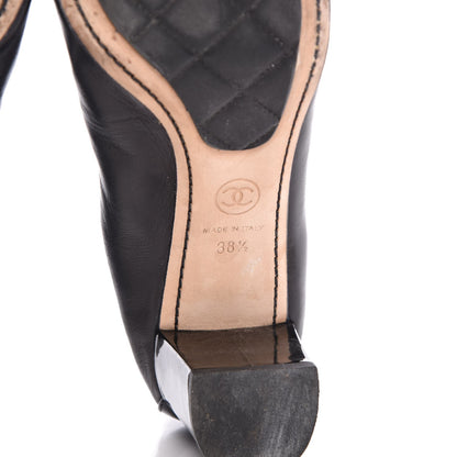 Chanel Lambskin Patent CC Elastic Stretch Pumps 38.5 Black 8 of 12