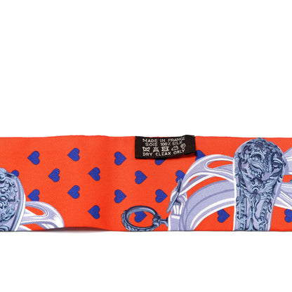 Hermes Silk Brides de Gala Love Twilly Orange Gris Bleuete Saumon 2 of 4
