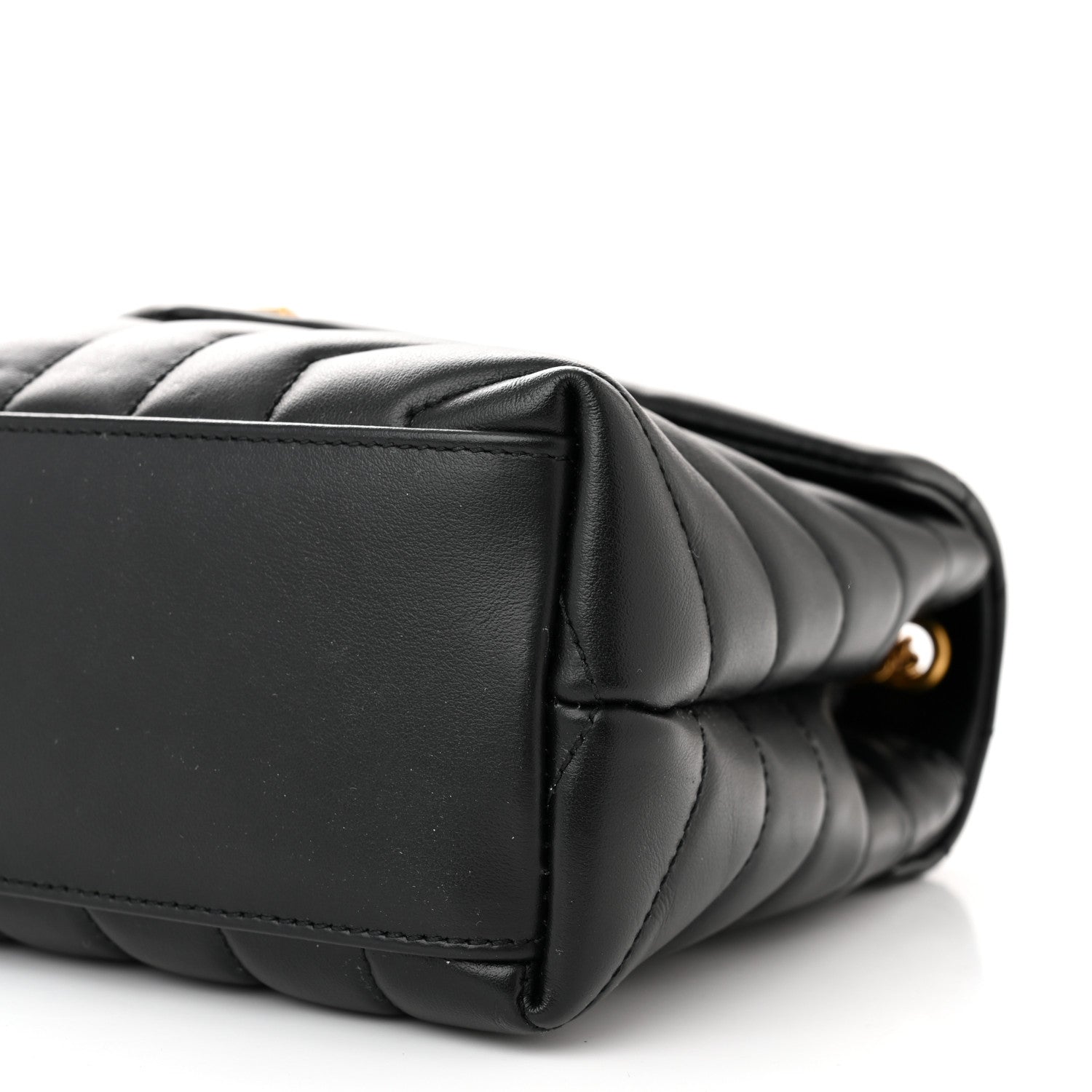 Saint Laurent Calfskin Y Quilted Monogram Small Loulou Chain Satchel Black 10 of 11