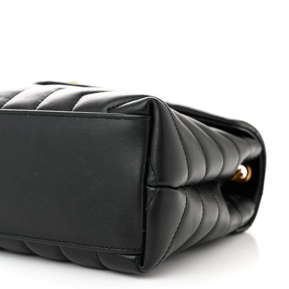 Saint Laurent Calfskin Y Quilted Monogram Small Loulou Chain Satchel Black 10 of 11