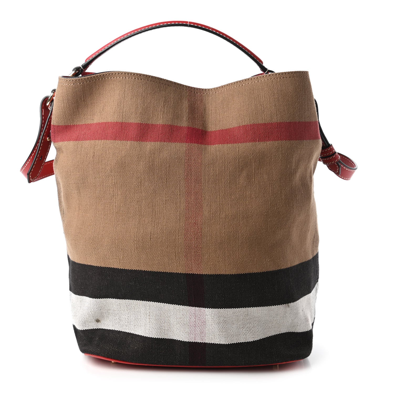 Burberry Canvas Mega Check Medium Ashby Hobo Cadmium Red 1 of 12