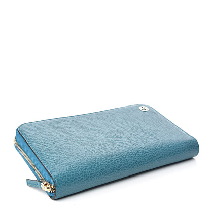 Gucci Dollar Calfskin GG Zip Around Wallet Deep Cobalt 4 of 9