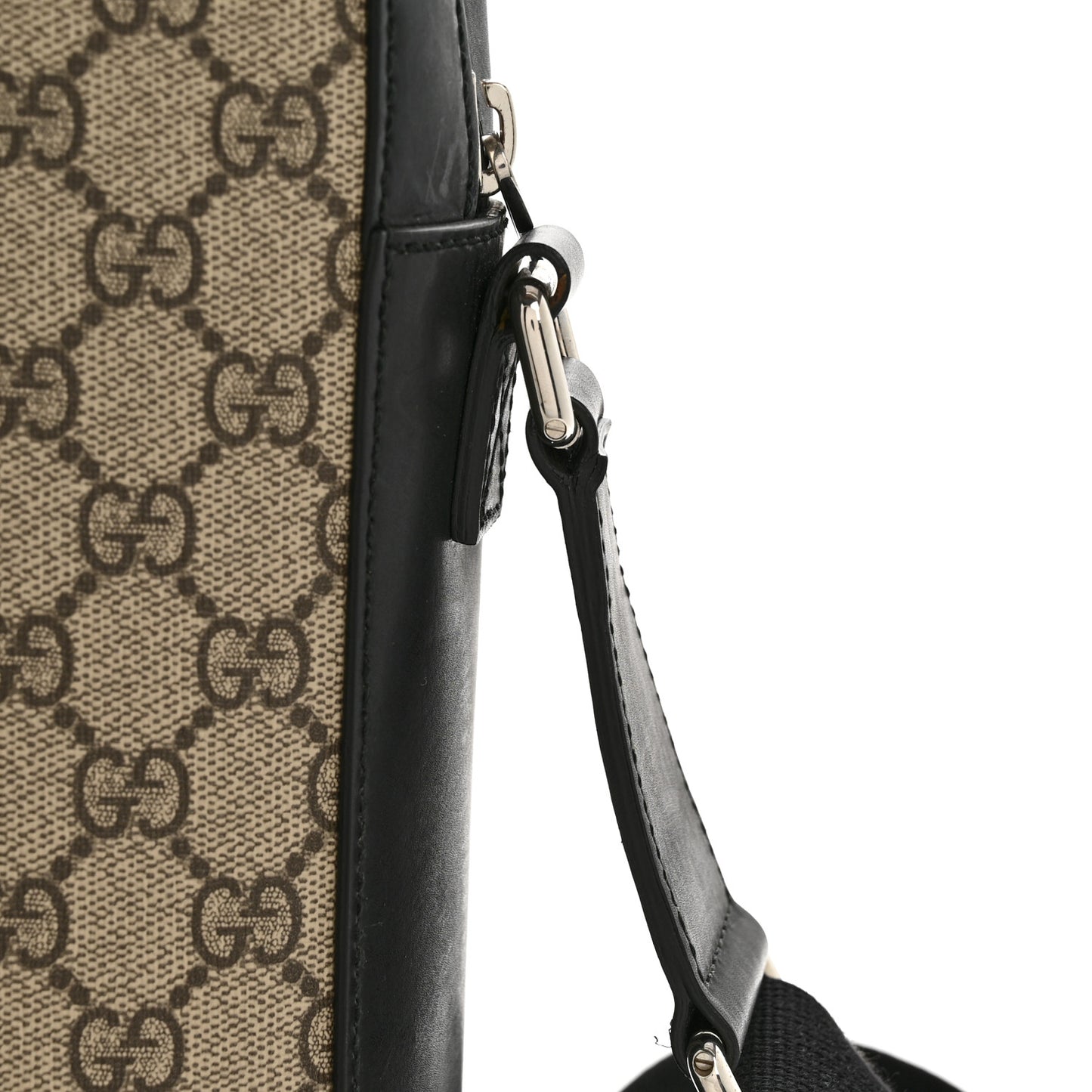GG Supreme Monogram Flat Messenger Bag Beige Black New Acero