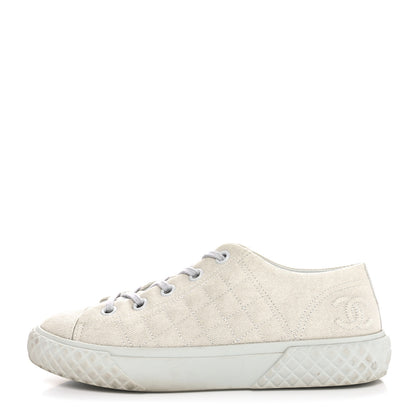Chanel Denim Quilted Sneakers 36.5 Light Blue 1 of 10