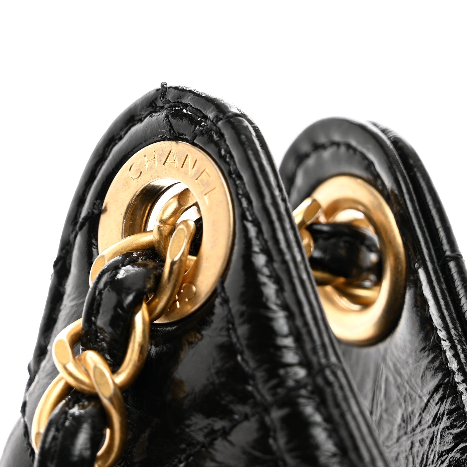 Chanel Shiny Crumpled Calfskin Quilted Small Wavy CC Hobo Black 11 of 11