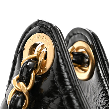 Chanel Shiny Crumpled Calfskin Quilted Small Wavy CC Hobo Black 11 of 11
